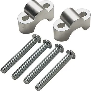 Řídítka sada na zvýšení řídítek + 10 mm (průměr 28 mm) vč. šroubů, RTECH (stříbrná) R-KITRIAL1028