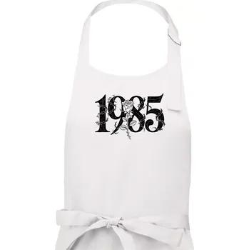 Kuchyňská zástěra Ročník s růží 1985 - Dámská zástěra na vaření - Univerzální velikost ( Bílá )