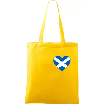 Skotské srdce na prso - Taška bavlněná - 42 x 38 cm ( Žlutá )