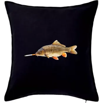 Polštář Smokin' fish - Polštář 50x50 - 50x50 - Pouze potah ( Černá )