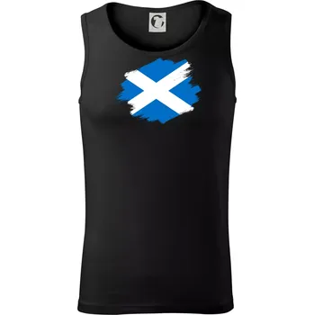 Skotská vlajka kreslená štetcem - Tílko pánské Core - L ( Černá )