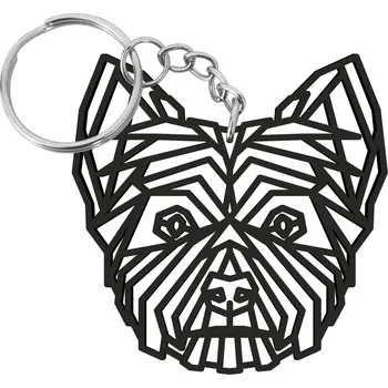 Dřevěný přívěsek - JORKŠÍR POLYGONÁLNÍ Barva: mahagon