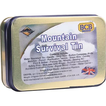 Vybavení pro přežití Krabička poslední záchrany (KPZ) BCB Mountain Survival Tin - stříbrná