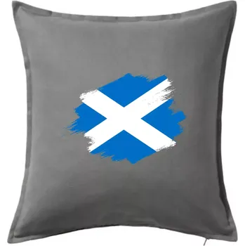 Polštář Skotská vlajka kreslená štetcem - Polštář 50x50 - 50x50 - Pouze potah ( Tmavě šedý melír )