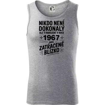 Pánské termoprádlo Nikdo není dokonalý ale ti narození v roce 1967 jsou zatraceně blízko - Tílko pánské Core - S ( Tmavě šedý melír )