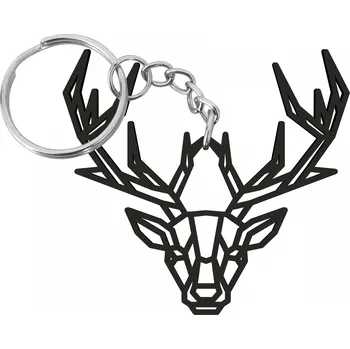 Dřevěný přívěsek - JELEN POLYGONÁLNÍ Barva: mahagon