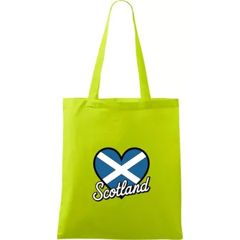 Scotland Srdce s vlajkou - Taška bavlněná - 42 x 38 cm ( Limetková )