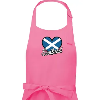Kuchyňská zástěra Scotland Srdce s vlajkou - Pánská zástěra na vaření - Univerzální velikost ( Růžová )