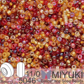 Korálek Korálky Miyuki Round 11/0. Barva Cranberry Harvest Mix 5046. Balení 5g.