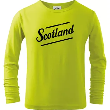 Dětská móda Scotland Vintage nápis - Triko dětské Long Sleeve - 122 cm/6 let ( Limetková )
