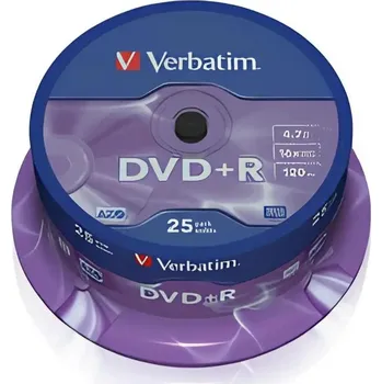 VERBATIM DVD+R(25-Pack)Spindle/General Retail/16x/4.7GB