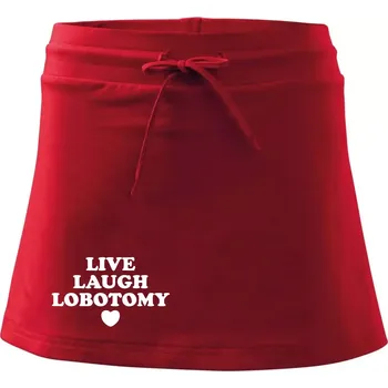 Dámská sukně Live laugh lobotomy - Sportovní sukně - two in one - XS ( Červená )