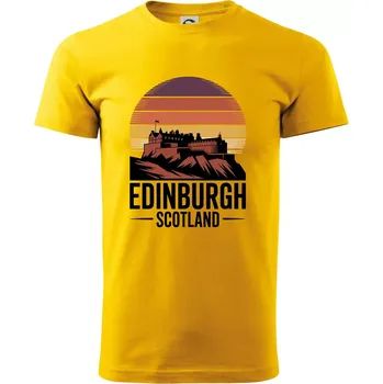 Scotland Edinburgh Castle - Triko extra velké (5-8XL) - 7XL ( Žlutá )