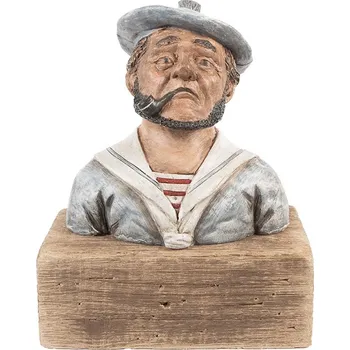 Bytová dekorace Dekorace figurka námořník s fajfkou na podstavci Rustic - 19*11*24 cm