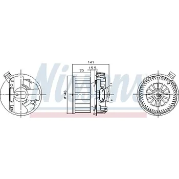 Ventilátor topení a klimatizace vnitřní ventilátor NISSENS 87619