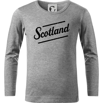 Chlapecké tričko Scotland Vintage nápis - Triko dětské Long Sleeve - 146 cm/10 let ( Tmavě šedý melír )