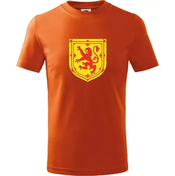 Chlapecké oblečení Skotský lev na hrudi - Tričko dětské bavlněné - 134 cm/8 let ( Oranžová )