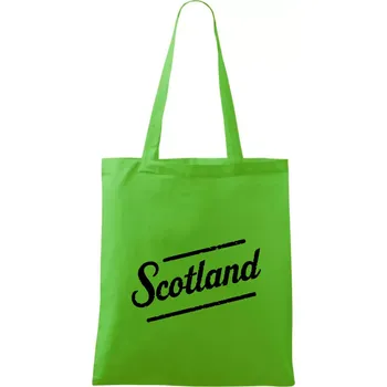 Nákupní taška Scotland Vintage nápis - Taška bavlněná - 42 x 38 cm ( Apple Green )