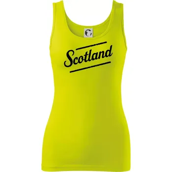 Dámské tričko Scotland Vintage nápis - Dámské tílko - L ( Limetková )