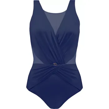 Dámské plavky Dámské jednodílné plavky Fashion 7 1006V 17 - SELF tmavě modrá 4XL
