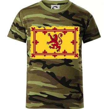 Královský prapor Skotska - Dětské maskáčové triko - 134 cm/8 let ( Zelený maskáč )