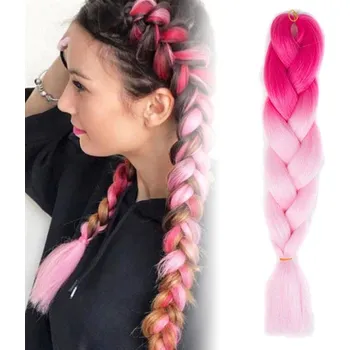 Příčesek Vlasový příčesek ombré - růžový