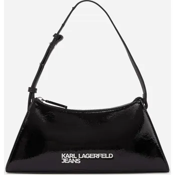 Kabelka KABELKA KARL LAGERFELD JEANS KLJ METAL LOGO SM SHB SHINY BLACK