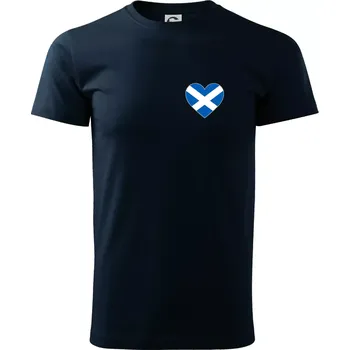 Pánské tričko Skotské srdce na prso - Triko extra velké (5-8XL) - 7XL ( Námořní modrá (velmi tmavá - téměř černá) )
