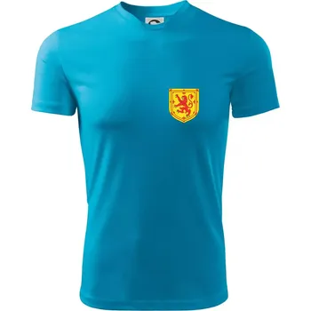 Skotský lev - prso - Dětské triko sportovní (dresovina) - 146 cm/10 let ( Světlý tyrkys )