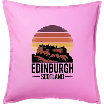 Polštář Scotland Edinburgh Castle - Polštář 50x50 - 50x50 - Pouze potah ( Růžová )