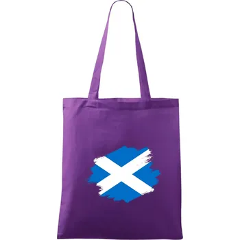 Skotská vlajka kreslená štetcem - Taška bavlněná - 42 x 38 cm ( Fialová )