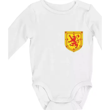 Skotský lev - prso - Body kojenecké s dlouhým rukávem - Dlouhý r. do 3 měs ( Bílá )