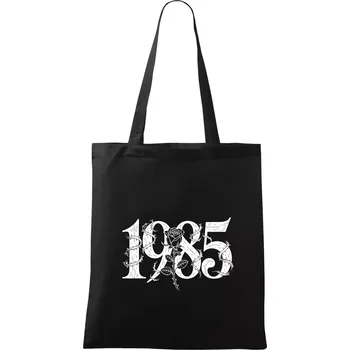 Ročník s růží 1985 - Taška bavlněná - 42 x 38 cm ( Černá )
