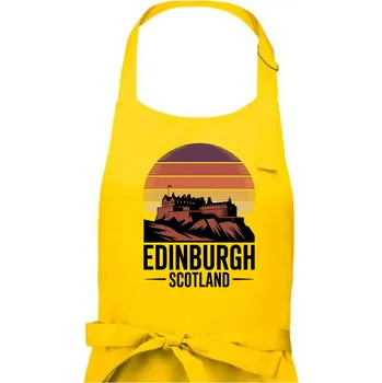 Kuchyňská zástěra Scotland Edinburgh Castle - Pánská zástěra na vaření - Univerzální velikost ( Žlutá )
