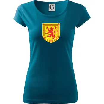 Dámské tričko Skotský lev na hrudi - Dámské triko Pure - M ( Petrolejová )