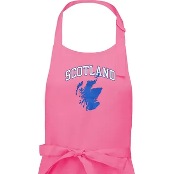 Kuchyňská zástěra Scotland nápis s mapou - Dámská zástěra na vaření - Univerzální velikost ( Růžová )