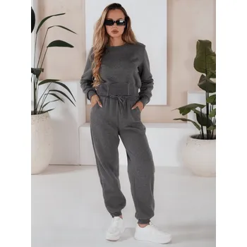 Tmavě šedá teplákovka KEILI se zipy u kotníků AY0647 Velikost: L