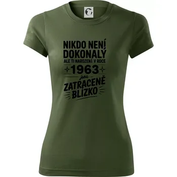 Dámské tričko Nikdo není dokonalý ale ti narození v roce 1963 jsou zatraceně blízko - Dámské Fantasy sportovní (dresovina) - 2XL ( Khaki )