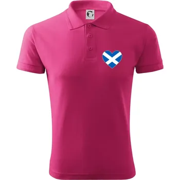 Pánská košile Skotské srdce na prso - Polokošile pánská Pique Polo 203 - XL ( Purpurová )