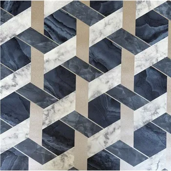 Tapeta Vliesové tapety na zeď beton Carrara modro-zlatý