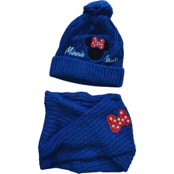 Čepice Sun City Dívčí set nákrčník s čepicí MINNIE Barva: Modrá, Velikost: 54
