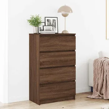 Příborník do zásuvky vidaXL Příborník 60 x 35 x 98,5 cm kompozitní dřevo [800532] Barva: hnědý dub