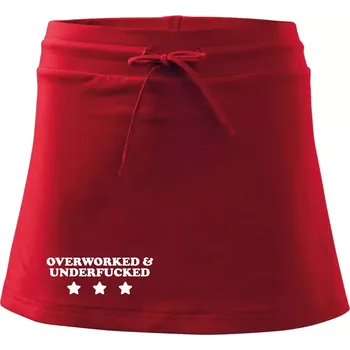 Dámské oblečení Overworked and Underfucked - Sportovní sukně - two in one - M ( Červená )