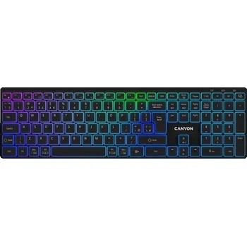 Klávesnice Klávesnice Canyon HKB-W11 RGB Dual Mode CZ - černá
