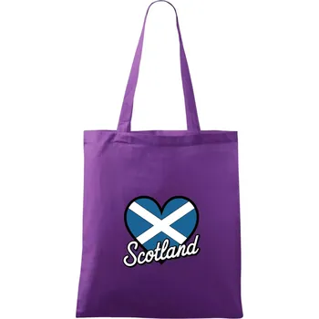 Scotland Srdce s vlajkou - Taška bavlněná - 42 x 38 cm ( Fialová )