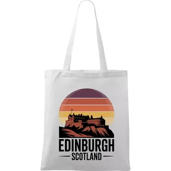 Nákupní taška Scotland Edinburgh Castle - Taška bavlněná - 42 x 38 cm ( Bílá )