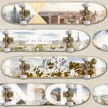 Tapeta Vliesové tapety na zeď Loft skateboardy na hnědém podkladu