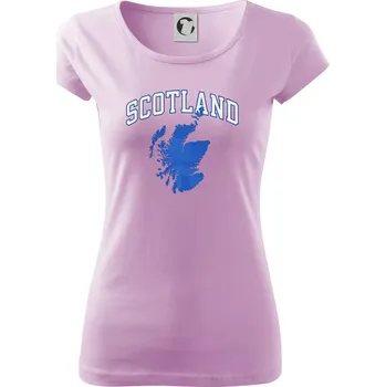 Dámské tričko Scotland nápis s mapou - Dámské triko Pure - XS ( Orchid )