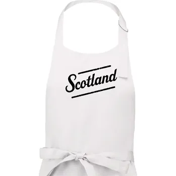 Kuchyňská zástěra Scotland Vintage nápis - Pánská zástěra na vaření - Univerzální velikost ( Bílá )