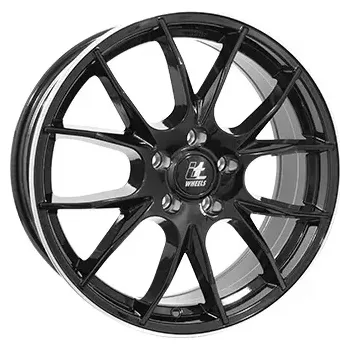 Alu kolo Alu kola IT WHEELS 2 KIRA, 16x6.5 4x108 ET25, černá lesklá + leštěný límec